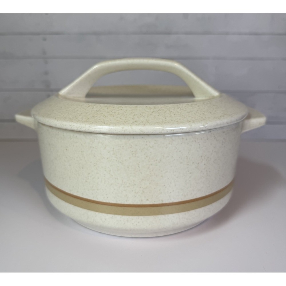 Lenox Temper-Ware Brushwork Beige Covered Casserole Dish Lid USA